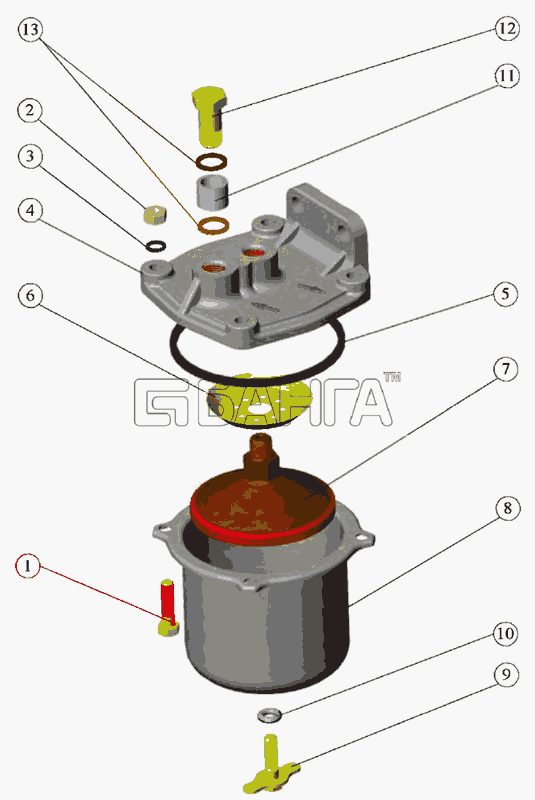 ММЗ Д-242С Схема Фильтр топливный грубой очистки-16 banga.ua